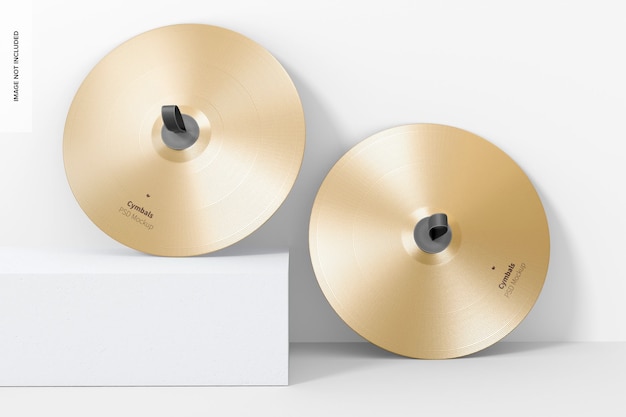 Cymbals Mockup, Leaned