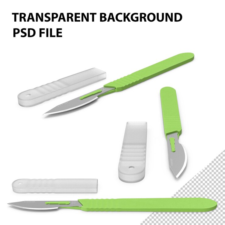 PSD cynamed disposable scalpel with cap png