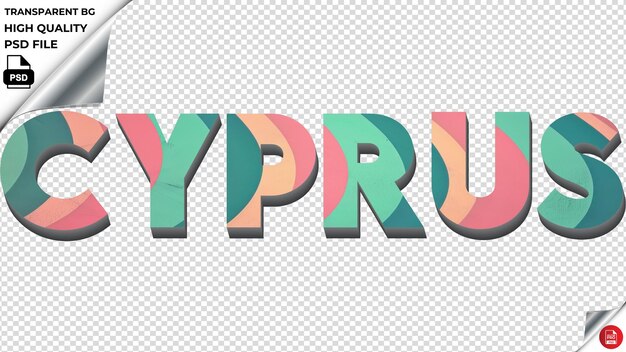 PSD cypr typografia gradient turquoise retro tekst tekstura psd przezroczysta