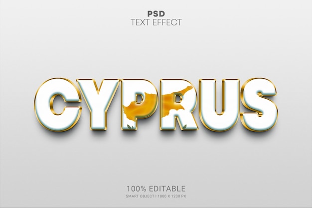 Cyprus psd editable 3d text effect design