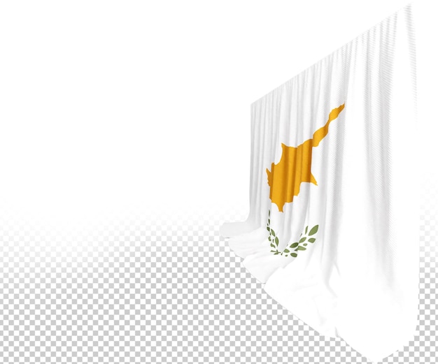 Cyprus vlaggordijn in 3D-weergave met de schoonheid van Cyprus