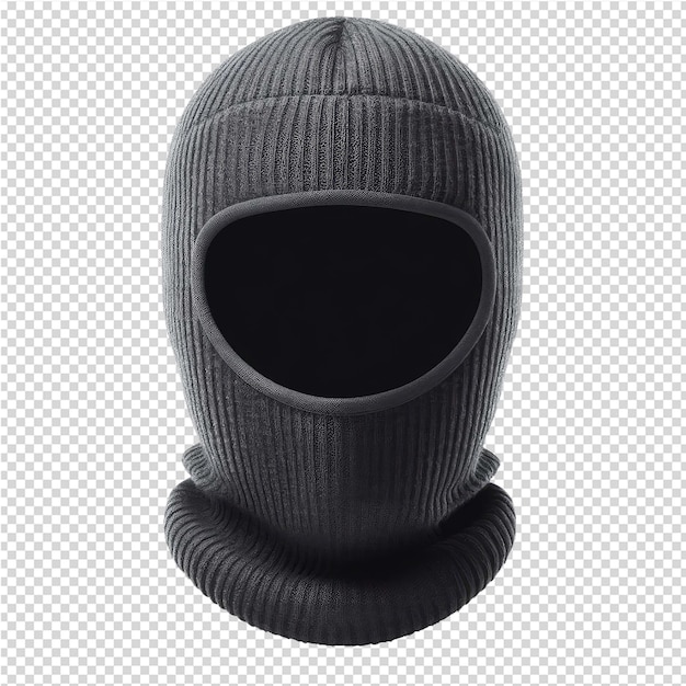PSD czarna maska z czarną czapką i czarną maską