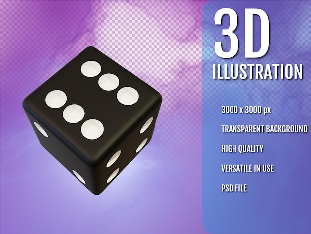 Czarna plastikowa kostka renderowania 3d