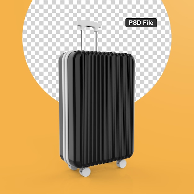 Czarna walizka podróżnik na kolorowym tle na białym tle