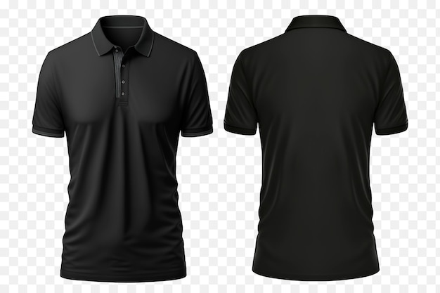 Czarne koszulki polo z przodu iz tyłu
