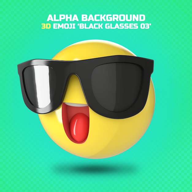 PSD czarne okulary emoji 04