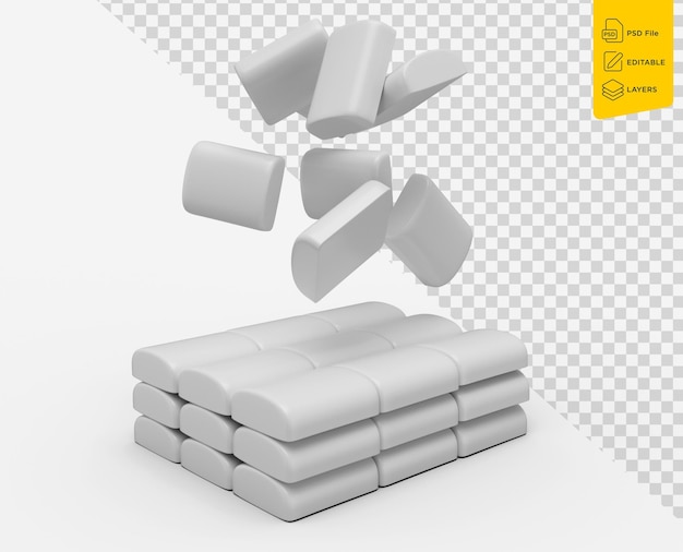 PSD czarno-białe makiety do projektowania opakowania 3d ilustracja