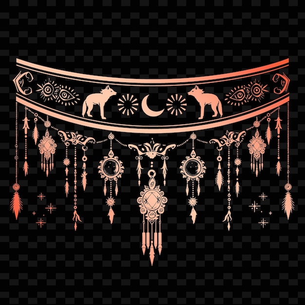 PSD czarno-białe zdjęcie baneru z jeleniem i księżycem