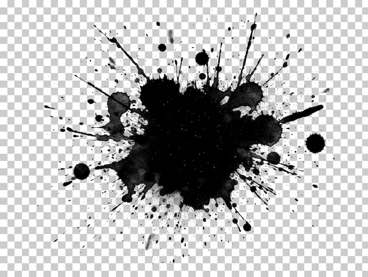 PSD czarno-biały grunge ikona atramentu na przezroczystym tle png psd
