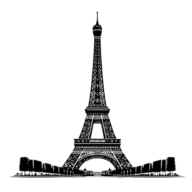 PSD czarno-biały obraz wieży eiffla