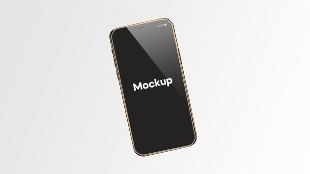 PSD czarno-złota maketa smartfonu
