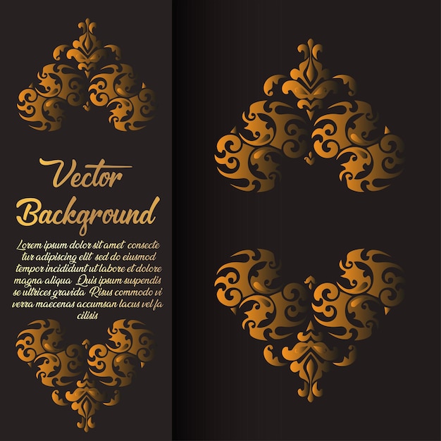 Czarno-złoty luksusowy projekt karty z zaproszeniem