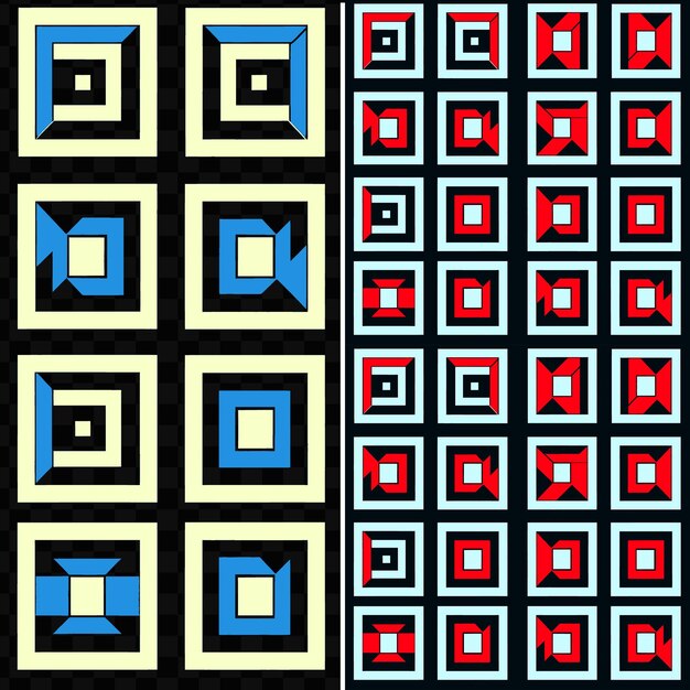 PSD czarny i biały kwadrat z niebieskim kwadratem i kwadratem w środku