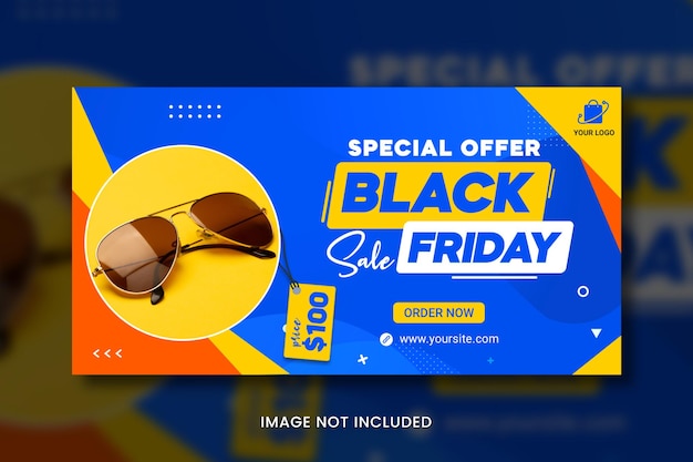 Czarny piątek sprzedaży banner