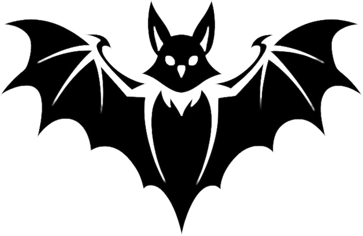 PSD czarny projekt nietoperza idealny do rzemiosła na halloween i projektów diy