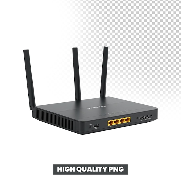 Czarny router bezprzewodowy z antenami