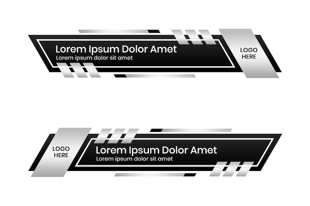 czarny srebrny luksus dolny trzeci element projektu szablon formatu pliku png czarny metalowy pudełko tekstowe