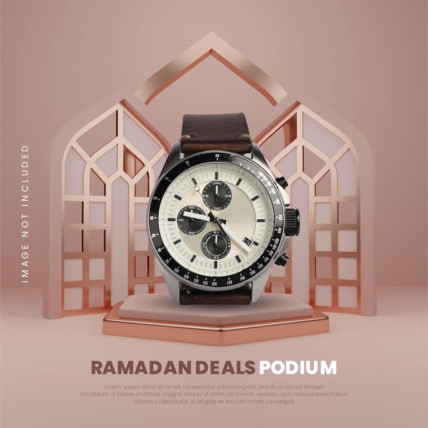 Czarny Złoty Szablon Podium Sprzedaży Ramadan