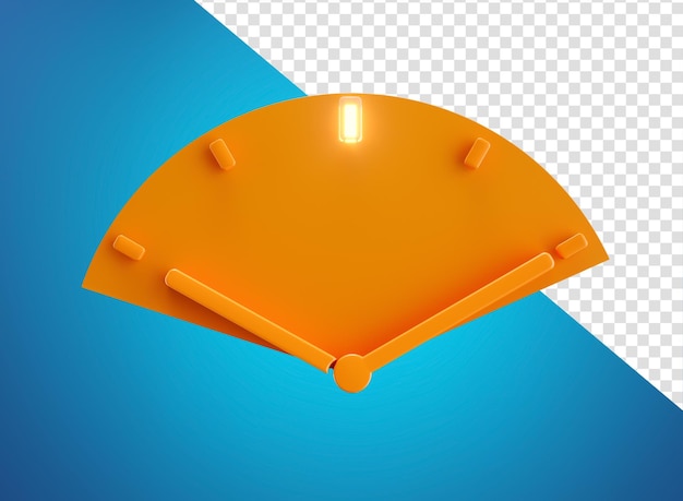 Czas zegara 3d zestaw wycięć w plasterkach z pomarańczową podświetlaną godziną akrylową igłą Niebieskie tło w pastelowych kolorach