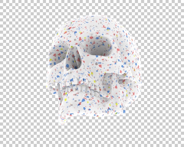 PSD czaszka izolowana na tle ilustracja renderingu 3d