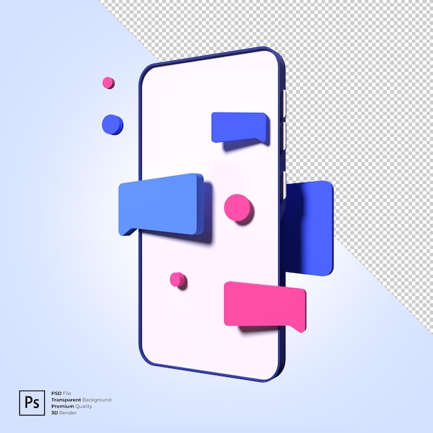 Czat Telefoniczny Ilustracja 3d Premium Psd