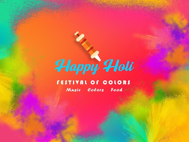 czcionka happy holi z efektem tekstowym i projektem tła
