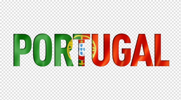 PSD czcionka tekstu flagi portugalii