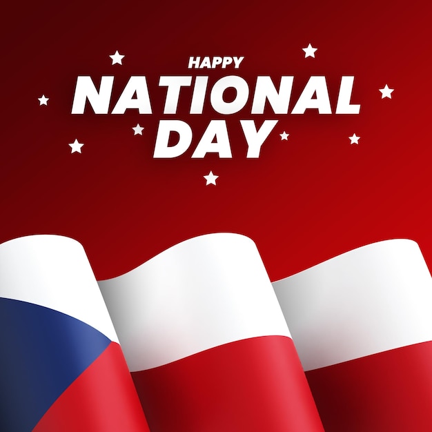 Czech Republic flag design national independence day banner editable text and background