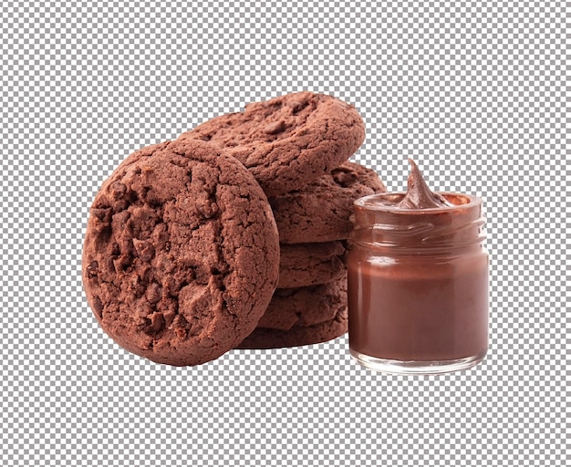 PSD czekolada cookiea bownie z pastą czekoladową na białym tle