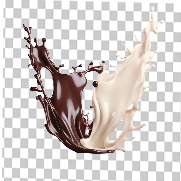 PSD czekoladowa png mleko splash
