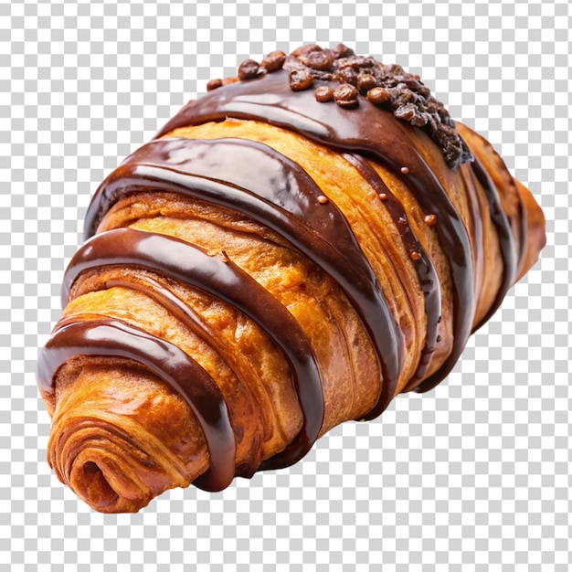 PSD czekoladowy croissant na przezroczystym tle