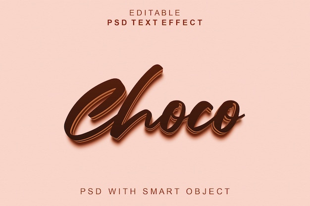 PSD czekoladowy efekt tekstu 3d