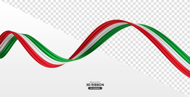 PSD czerwona biała i zielona wstążka 3d