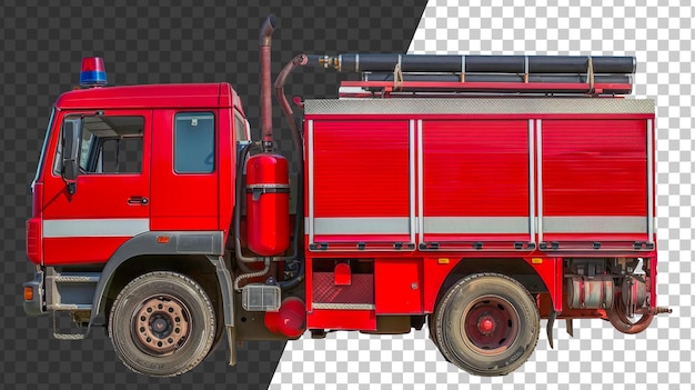 PSD czerwona ciężarówka straży pożarnej.