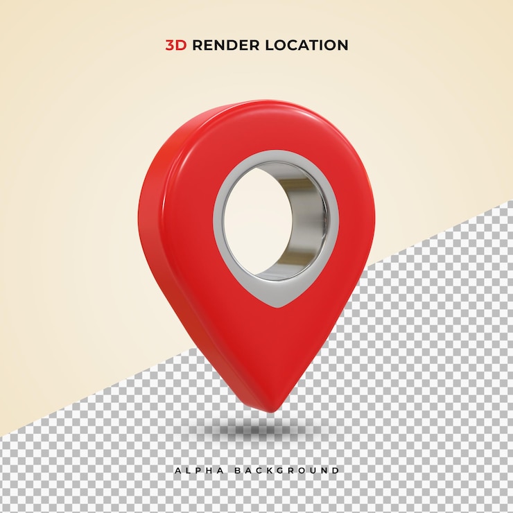 PSD czerwona realistyczna mapa 3d pin wskaźnik gps markery wskaźnik ikona lokalizacji