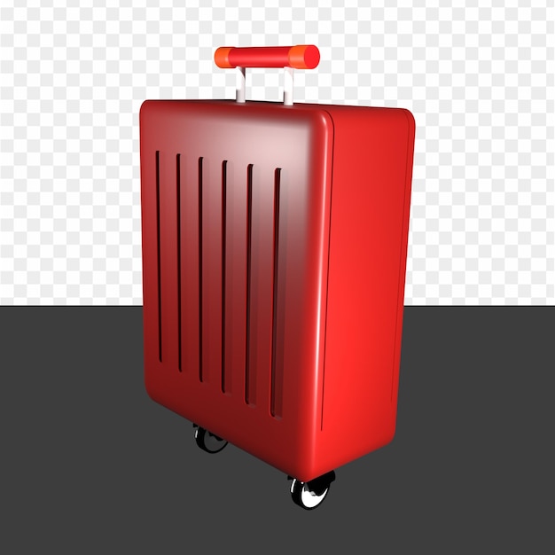 PSD czerwona walizka z napisem travel