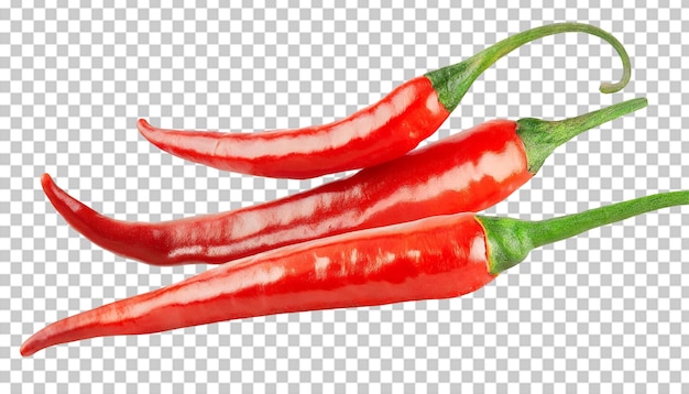 PSD czerwone gorące papryki chili izolowane na przezroczystym tle