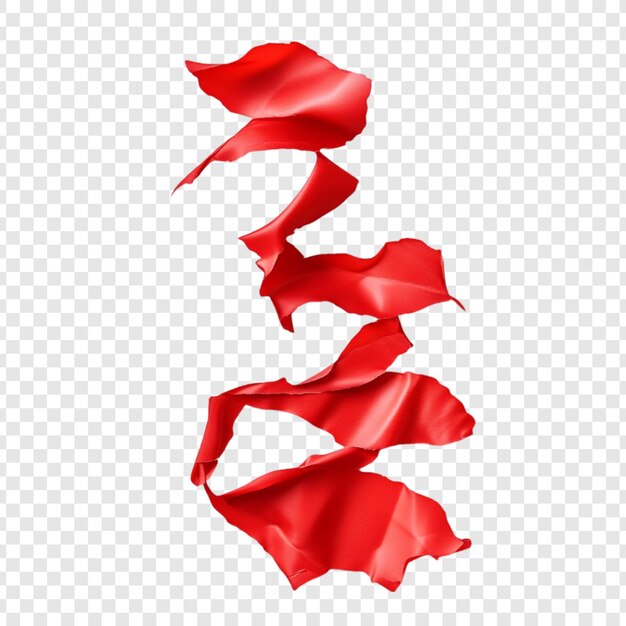 Czerwone kawałki tkaniny pływające w powietrzu dynamiczny ruch element projektu eleganckiego przepływu tekstura tekstylna tło