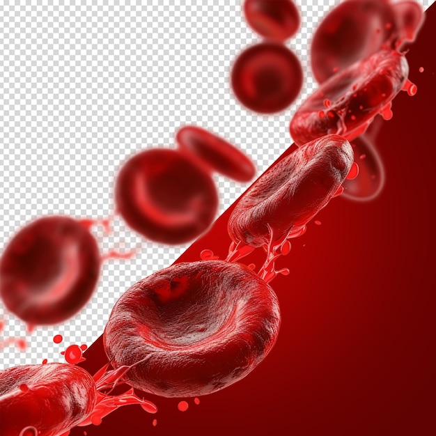 PSD czerwone krwinki izolowane na białych