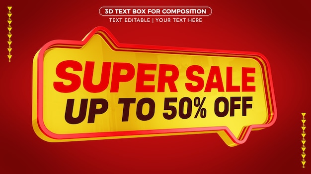 Czerwone pole tekstowe Super Sale ze zniżką