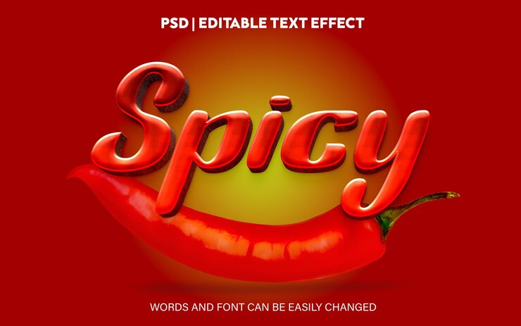 PSD czerwone pudełko z napisem „spicy”.