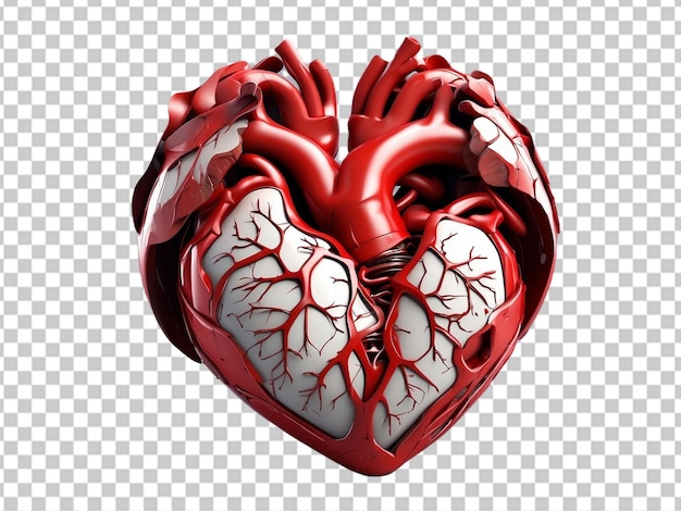Czerwone Realistyczne Ludzkie Serce 3d