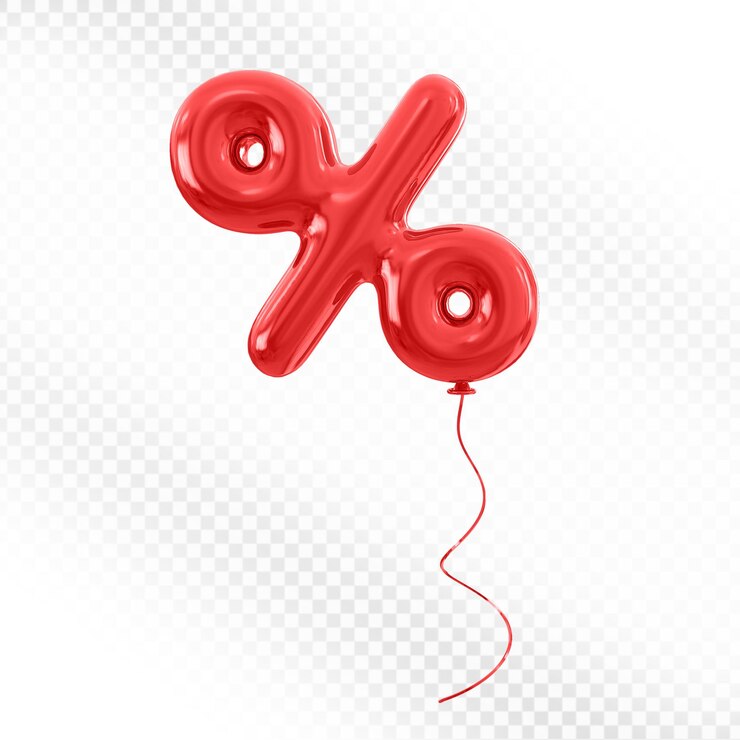 PSD czerwony balon procentowy