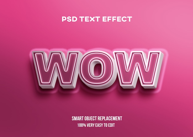 PSD czerwony nowoczesny efekt tekstowy