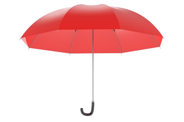 PSD czerwony parasol 3d wyizolowany na przezroczystym tle