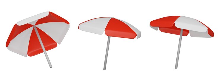 PSD czerwony parasol 3d