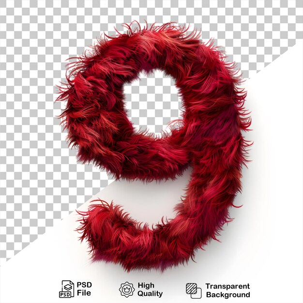 PSD czerwony potwór numer 9 typografia 3d numer plik png