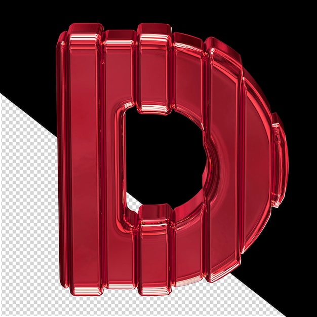 PSD czerwony symbol z literą pasów d