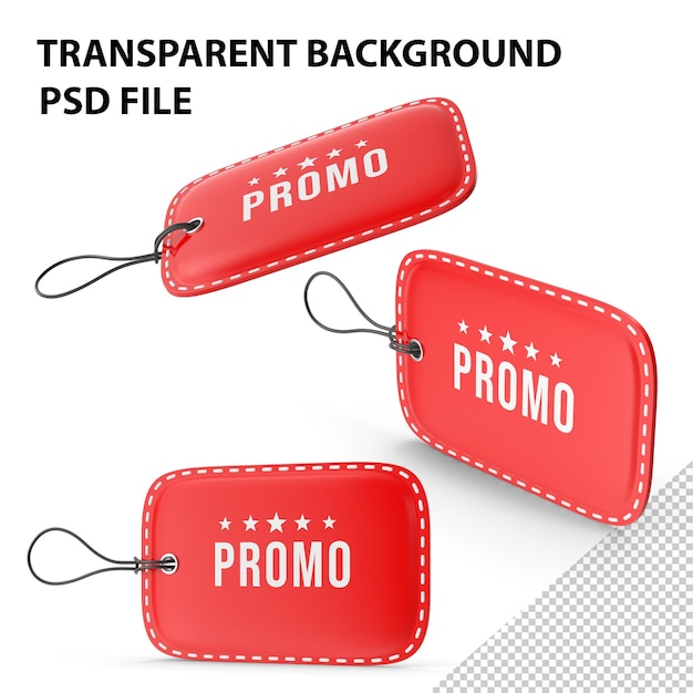 PSD czerwony tag promocyjny png