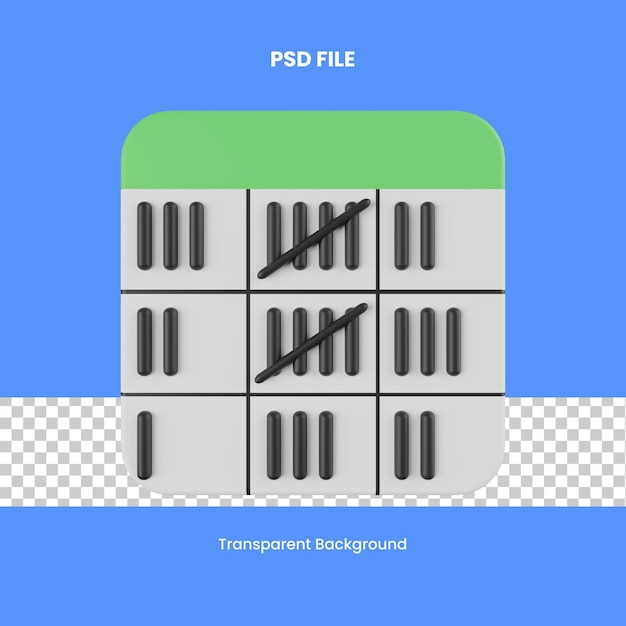 PSD częstotliwość renderowania 3d ikona ilustracja analityka